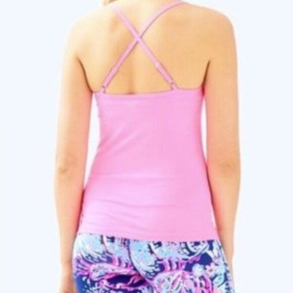 Lilly Pulitzer luxletic Bandy Bra tank in pink sunset size medium NWT - Picture 2 of 9